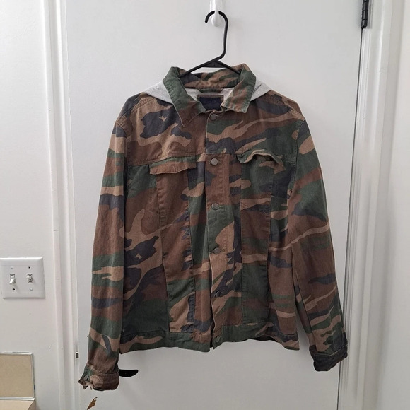 Nomad Men's Camo Brown Green Black Hooded Hunting Outdoor Jacket Size Large - Picture 2 of 8